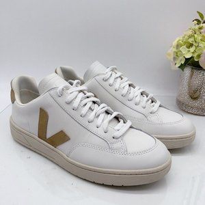 Veja V- 12 Fashion Sneaker Extra-White Dune Suede / Leather Mens EU 45 US 11